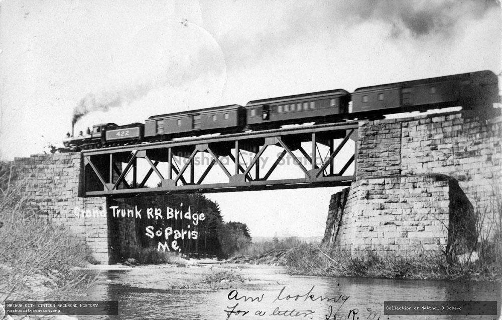 Postcard: Grand Trunk Railway Bridge, South Paris, Maine